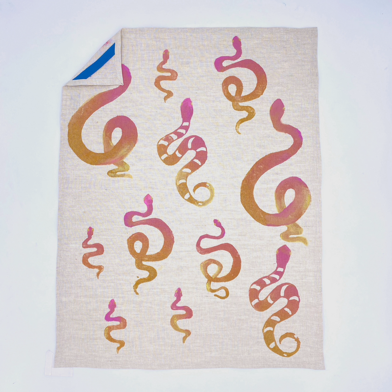 SAVVY SERPENT - Linen Tea Towels in 6 Color-Ways