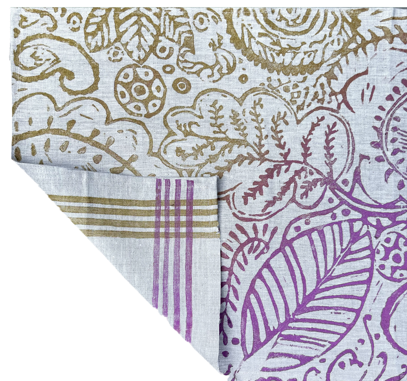 Double Sided Mehendi and Striped Placemats in 7 Color-Ways