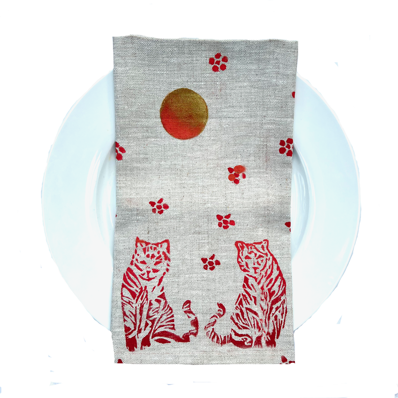 set of 4 tiger moth organic cloth napkins — Hearth and Harrowset of 4 tiger  moth organic cloth napkins