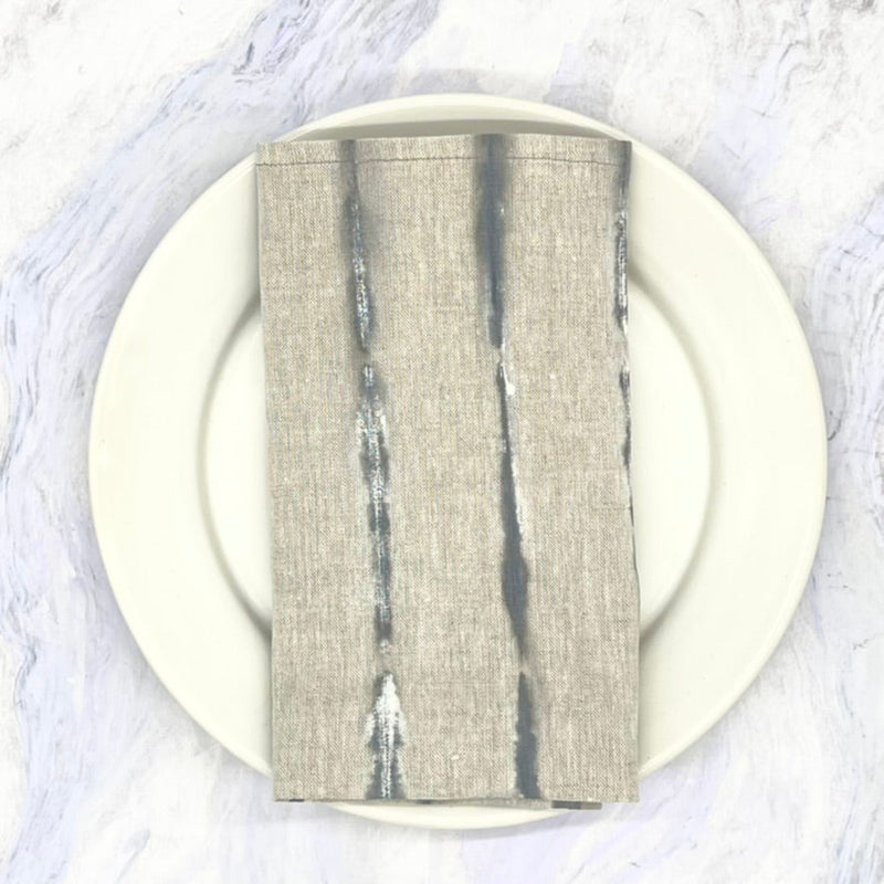 HIGH BROW HIPPIE - SET OF 4 LINEN SHIBORI NAPKINS in 6 Colorways