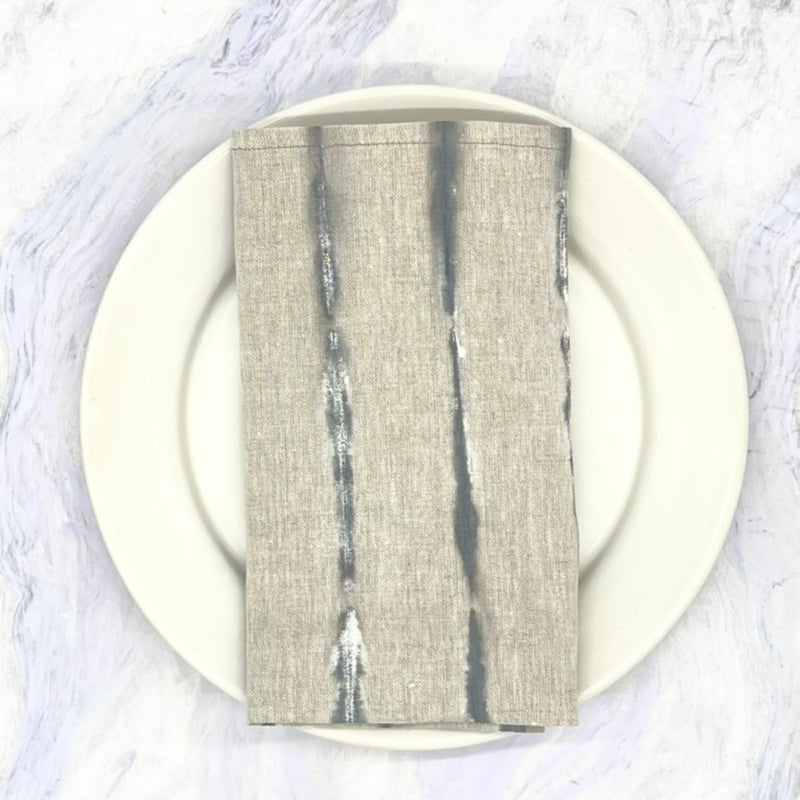 HIGH BROW HIPPIE - SET OF 4 LINEN SHIBORI NAPKINS