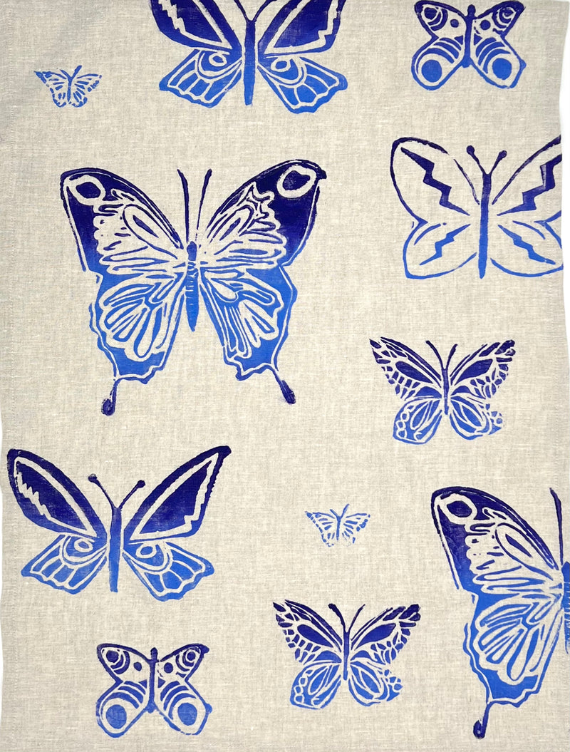 -MARIPOSA MOMENT - Linen Hand Towels Butterflies in 6 Color-Ways