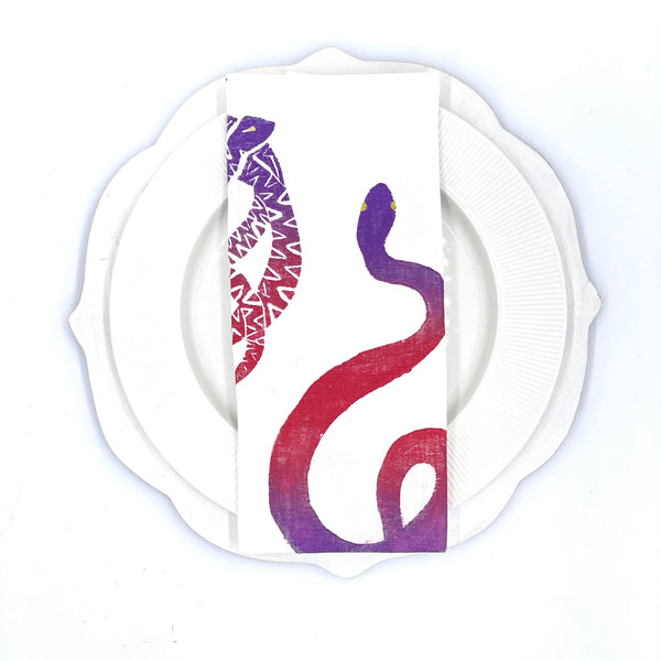 Savvy Serpents - Set of 4 Linen Napkins in 6 Color-Ways