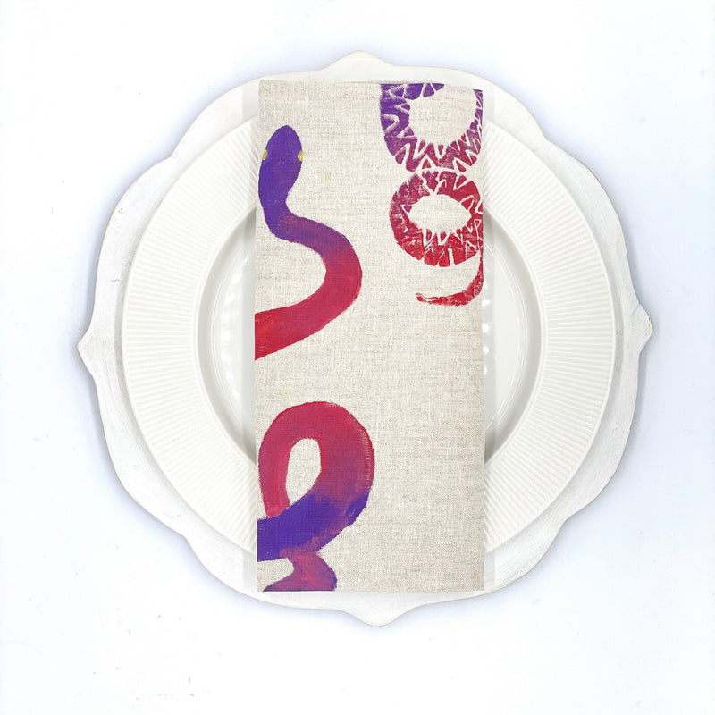 Savvy Serpents - Set of 4 Linen Napkins in 6 Color-Ways – Tulusa