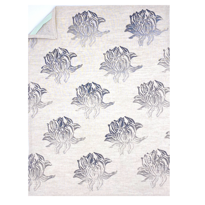 -Linen Tea Towels Lotus in 4 Color-Ways