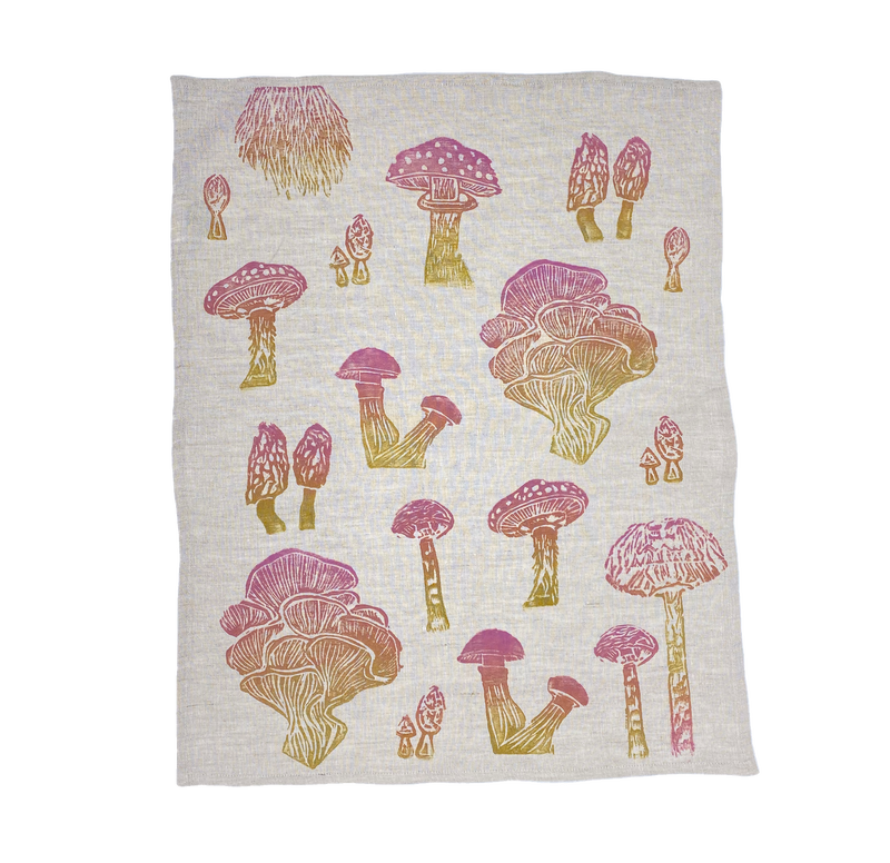 Magic Mushrooms Linen Hand Towels in 6 Color Ways Tulusa