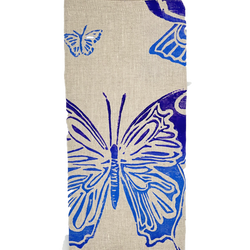 Set of 4 Butterfly Napkins on Oatmeal or White Linen in 5 color-ways